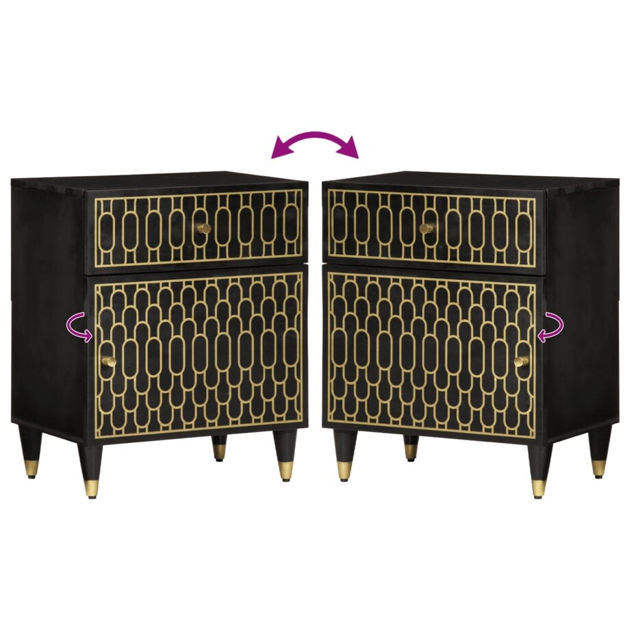 vidaXL Szafka nocna, 50x33x60 cm, lite drewno mango