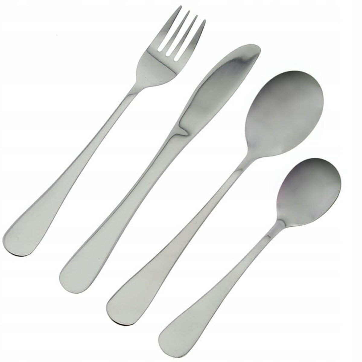 sztućce dla Dzieci Bez Wzoru 4 Atestowane ze Stali Nierdzewnej Komplet