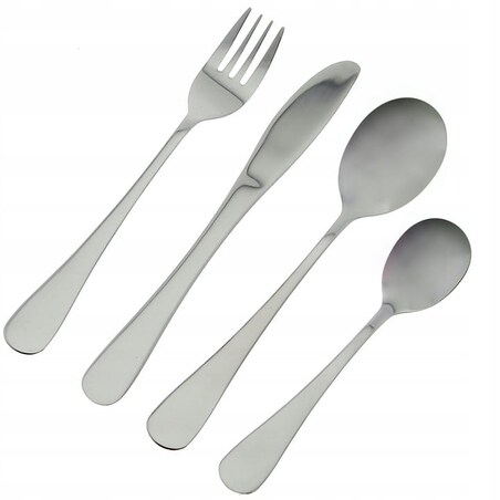 sztućce dla Dzieci Bez Wzoru 4 Atestowane ze Stali Nierdzewnej Komplet