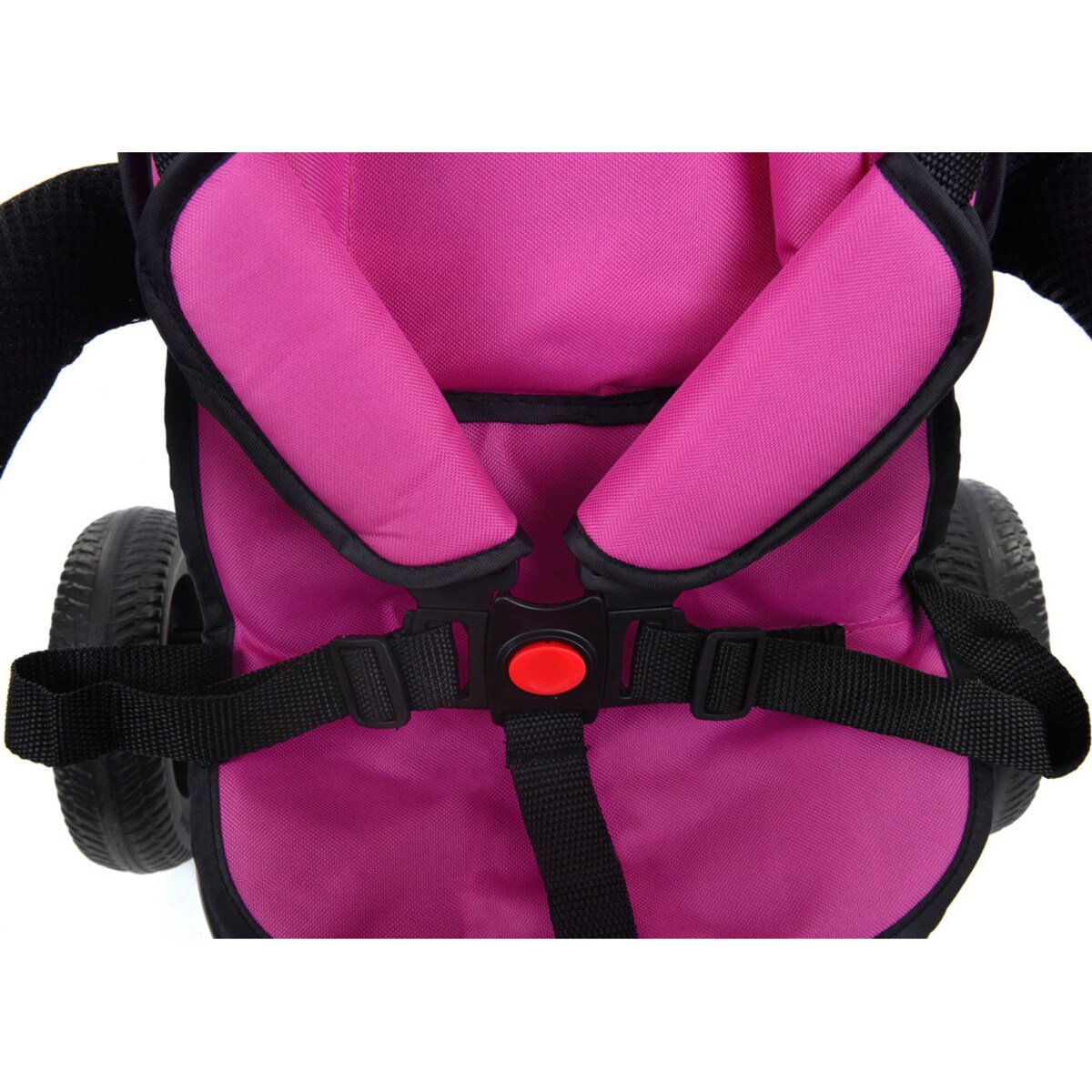 Rowerek trójkołowy spacerowy dla dzieci Funfit Kids różowy z trąbką