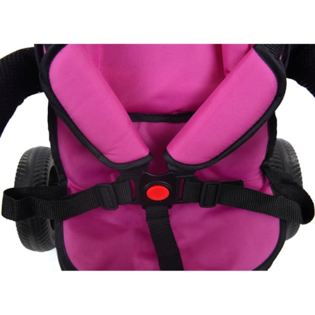 Rowerek trójkołowy spacerowy dla dzieci Funfit Kids różowy z trąbką