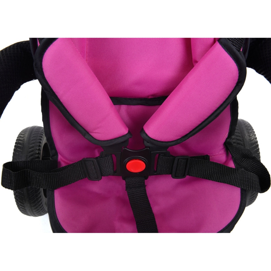 Rowerek trójkołowy spacerowy dla dzieci Funfit Kids różowy z trąbką