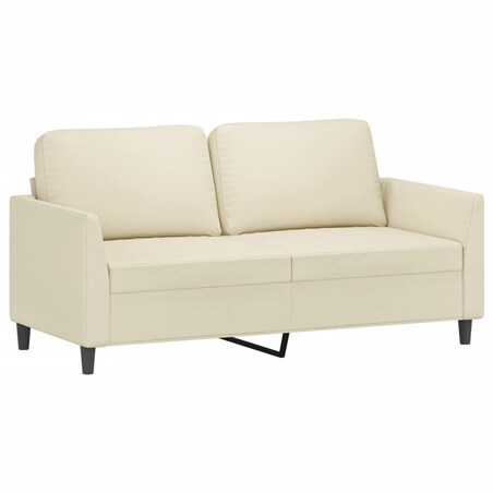 vidaXL 2-osobowa sofa, kremowy, 140 cm, sztuczna skóra