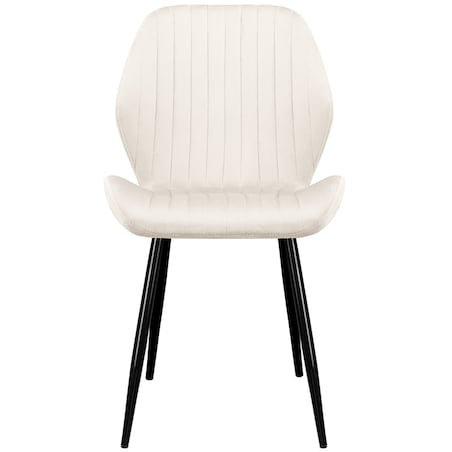 Krzesło tapicerowane do salonu jadalni pikowane welurowe beżowe