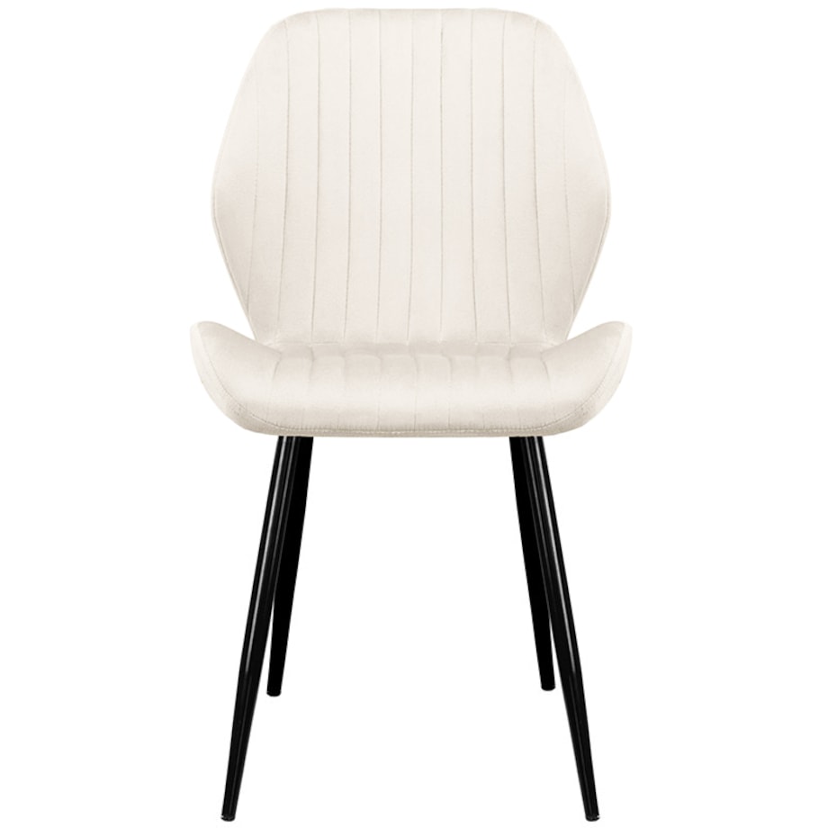 Krzesło tapicerowane do salonu jadalni pikowane welurowe beżowe