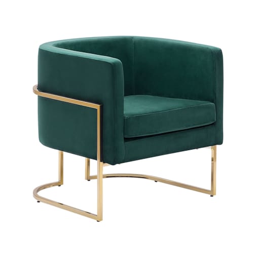 Fotel welurowy zielony SIRKKA