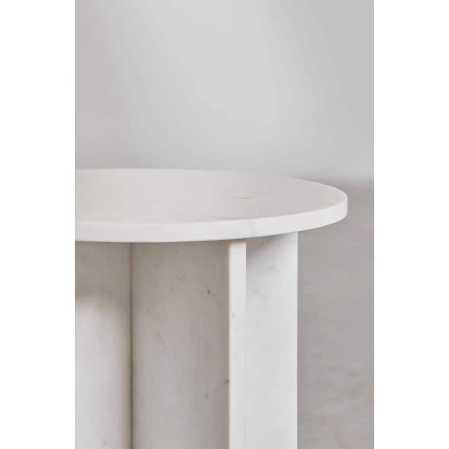 Stolik pomocniczy, biały marmur Banswara, Ø35 cm, Mencia