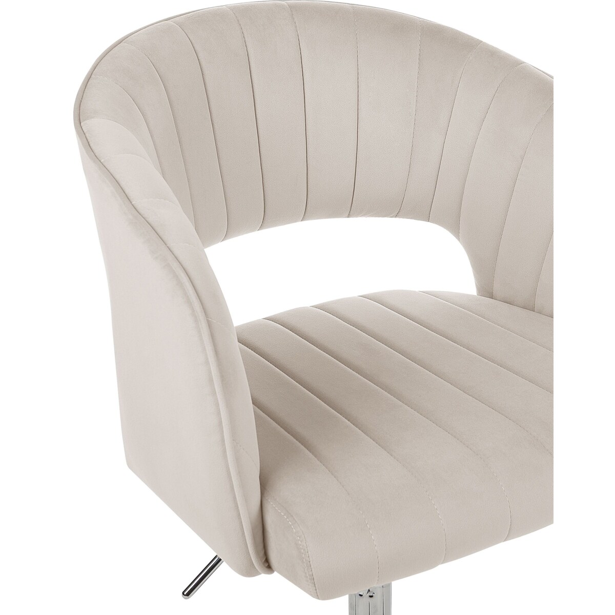 Krzesło biurowe regulowane welurowe beżowe KATONAH