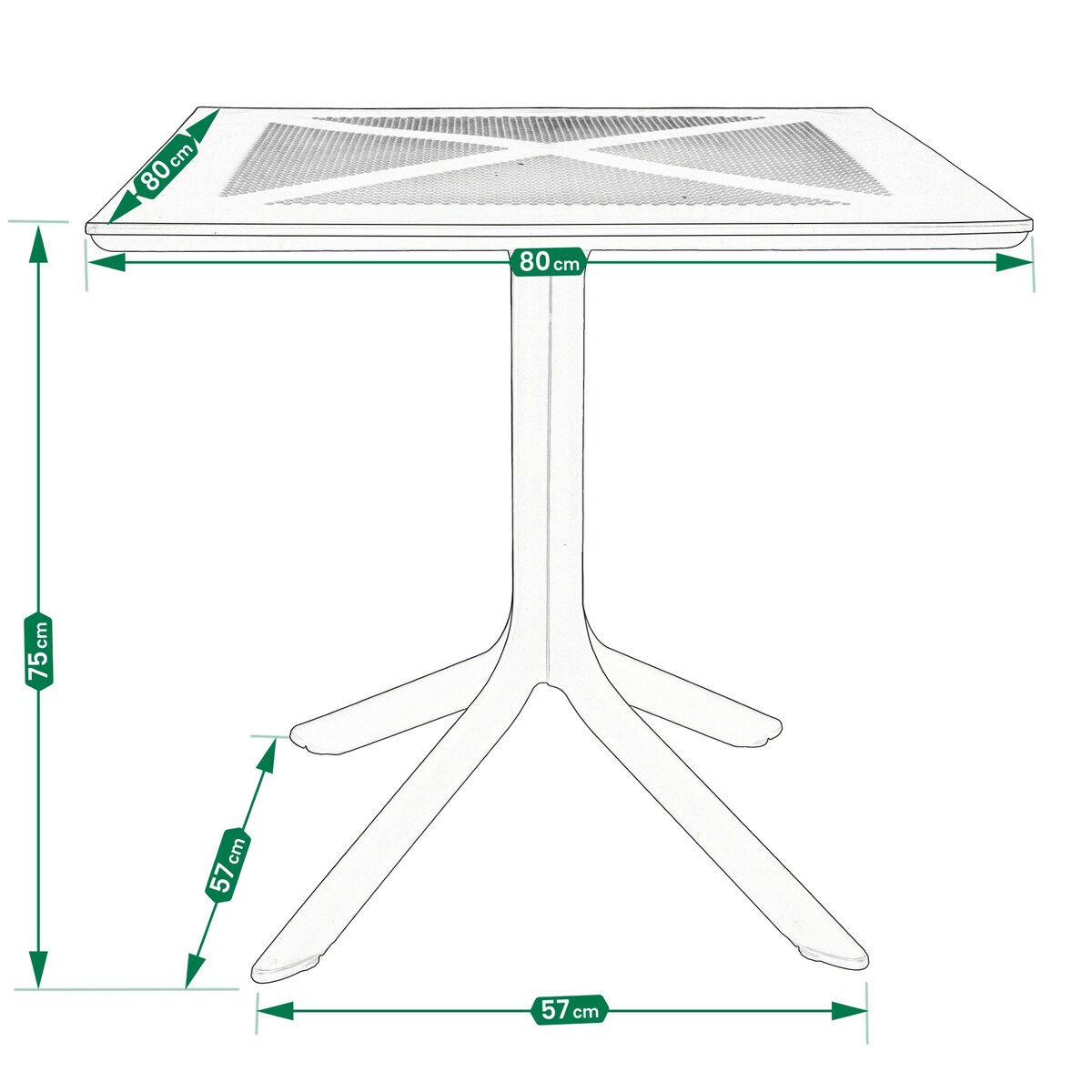 Stół ogrodowy STOLIK na taras balkon 80x80 cm KWADRATOWY czarny OCHRONA UV