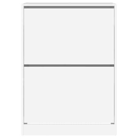 vidaXL Szafka na buty z 2 uchylanymi szufladami, biała, 80x42x108 cm