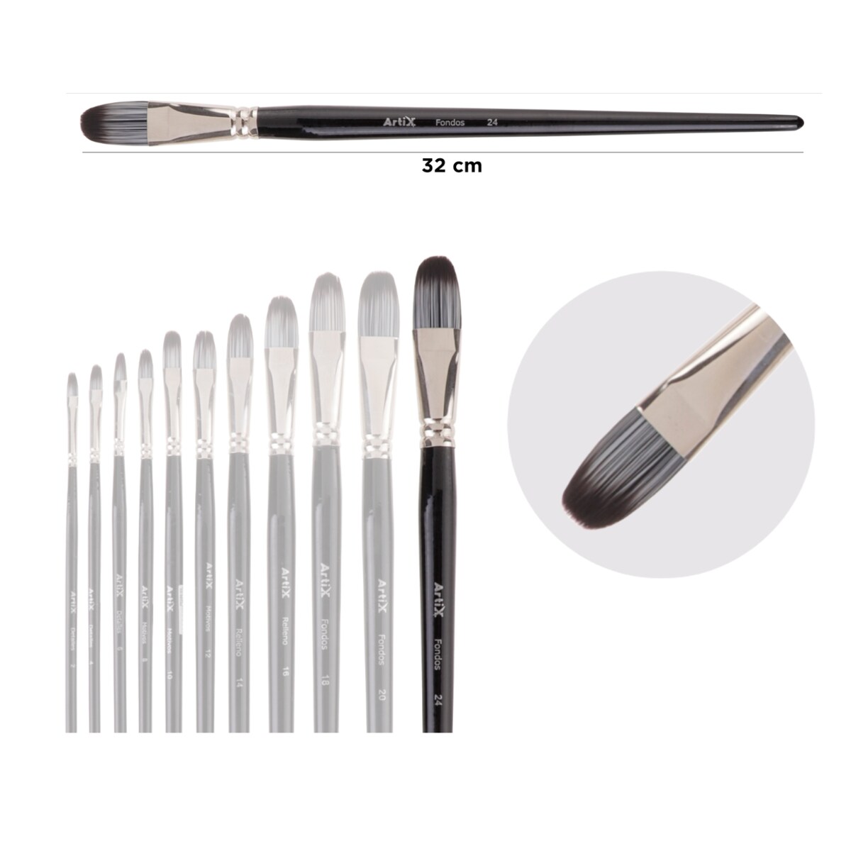 pędzel artystyczny profesjonalny malarski okrągły artix pp298-11 nr. 24