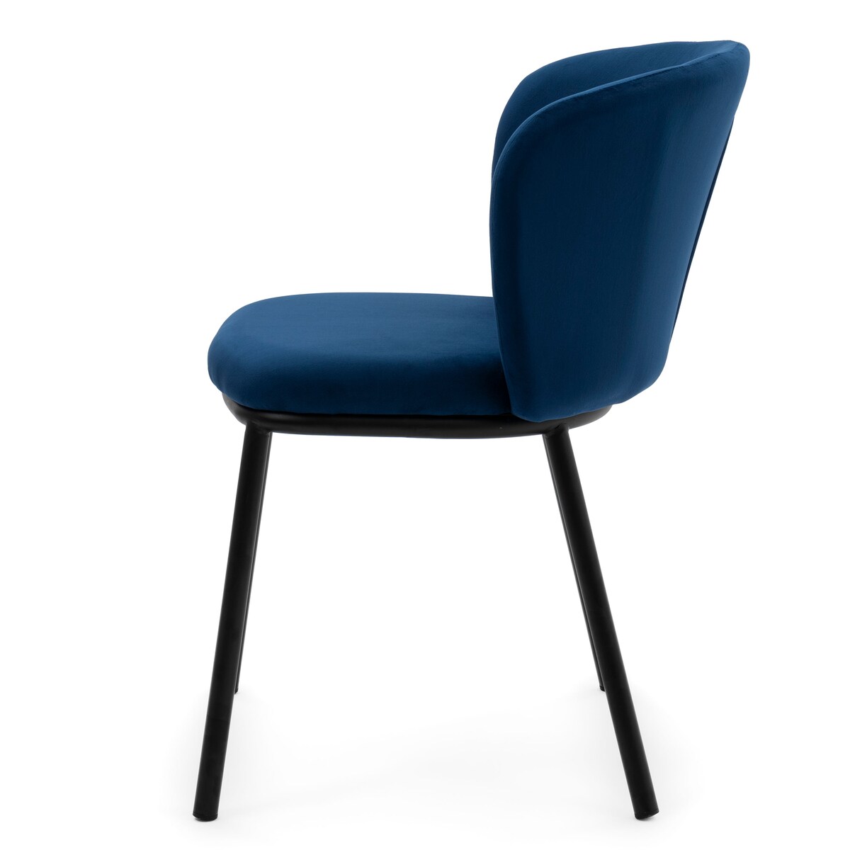 KRZESŁO TAPICEROWANE WELUROWE DO SALONU JADALNI GLAMOUR GRANATOWE BARI