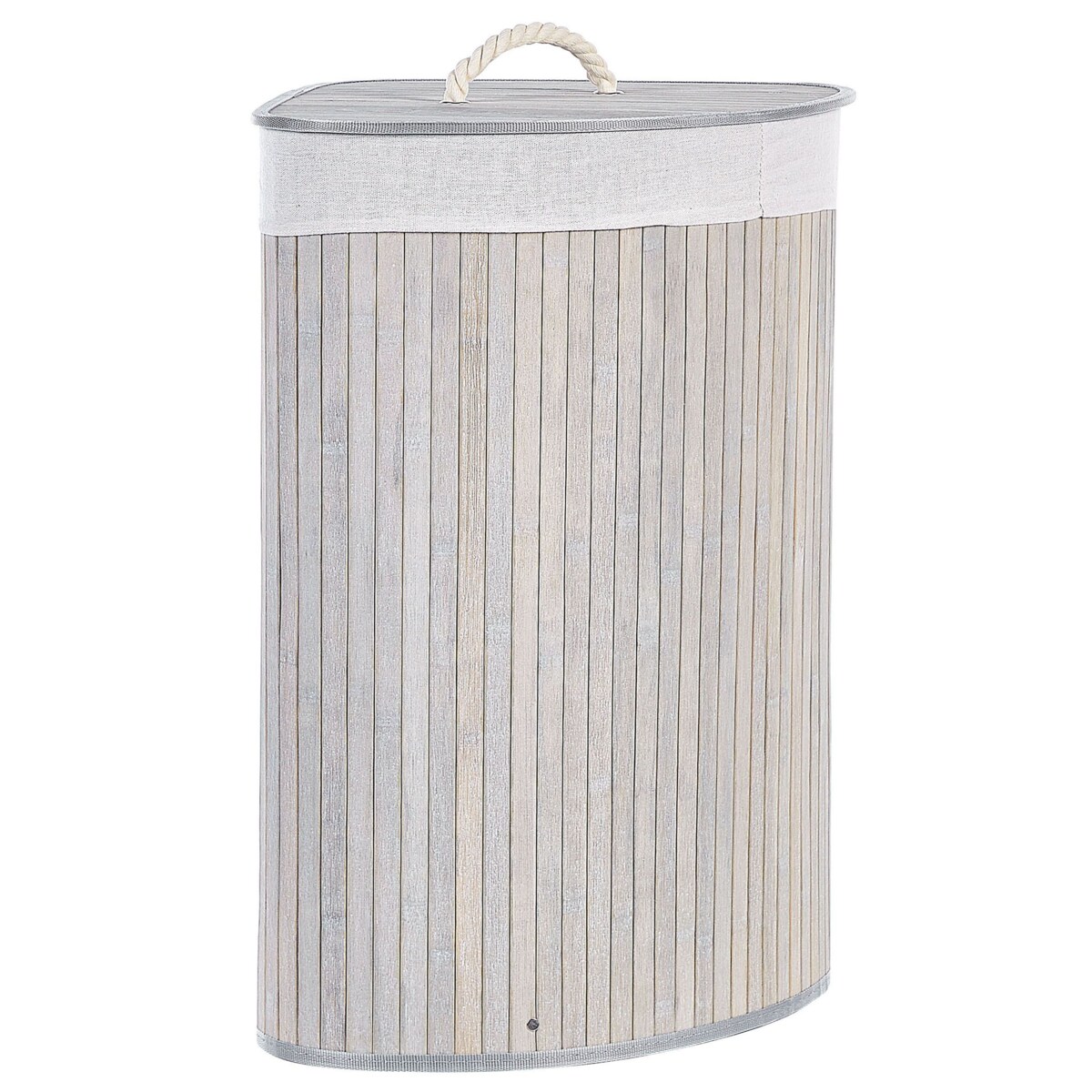 Kosz bambusowy z pokrywą jasnoszary MATARA