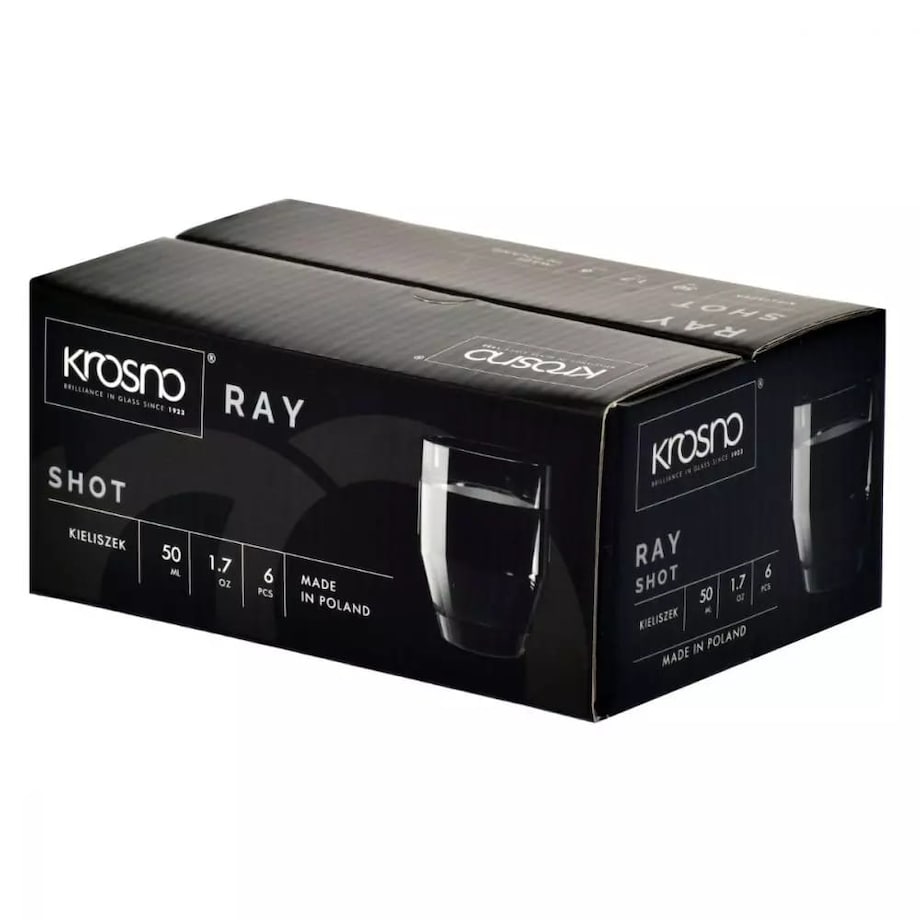 Kieliszki Ray Krosno 6 sztuk 50 ml Shot do Wódki Nalewek Likieru Zwężane