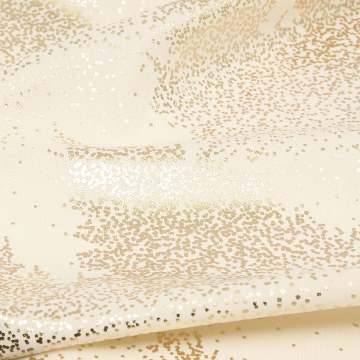 Obrus świąteczny beżowy ze złotymi choinkami, 140x360 cm