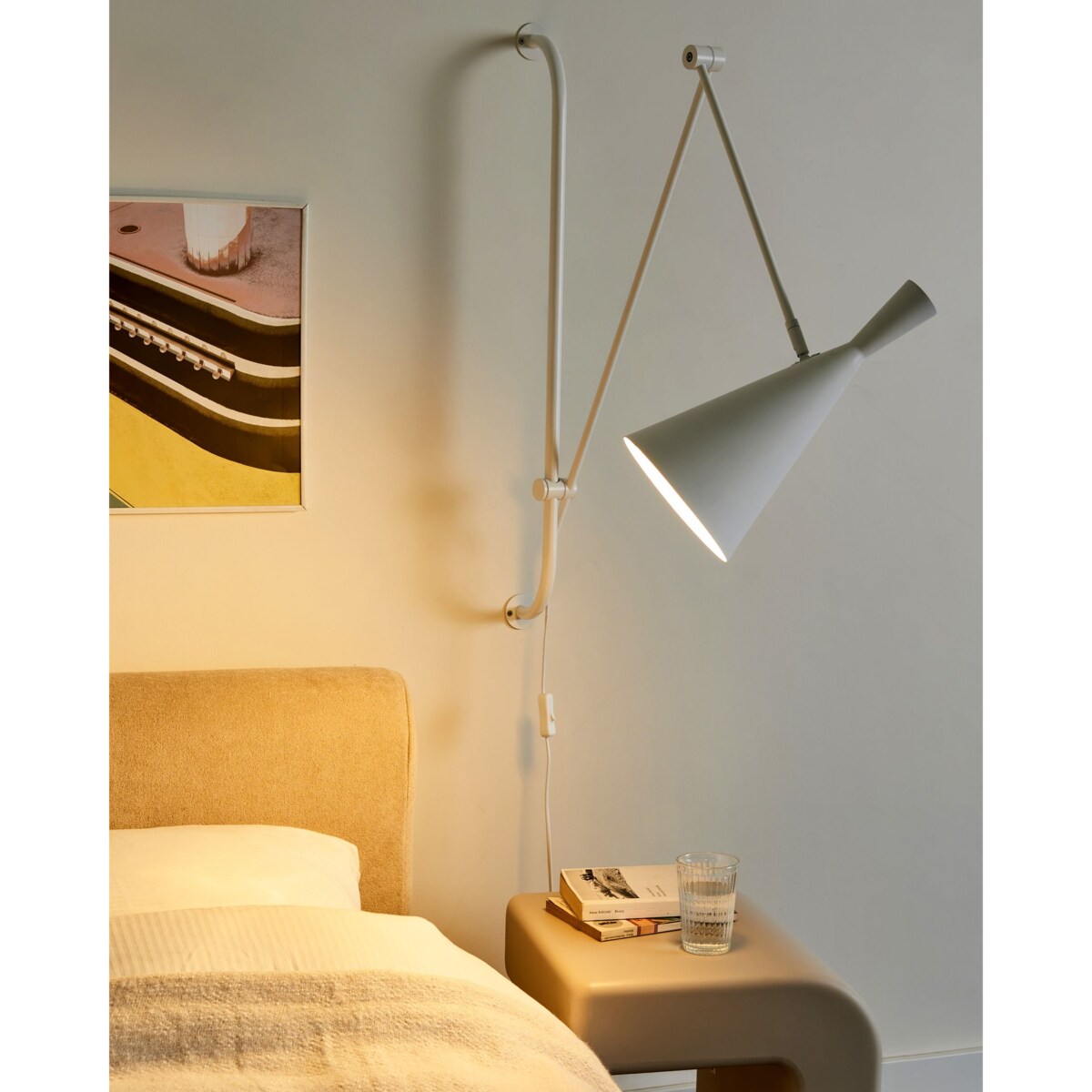 Lampa ścienna MARISA Regulowana Metal Biały