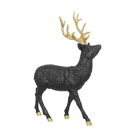 Figurka Deer 32x12x40 cm black boże narodzenie, święta, świąteczne, czarny, 32x12x40 cm