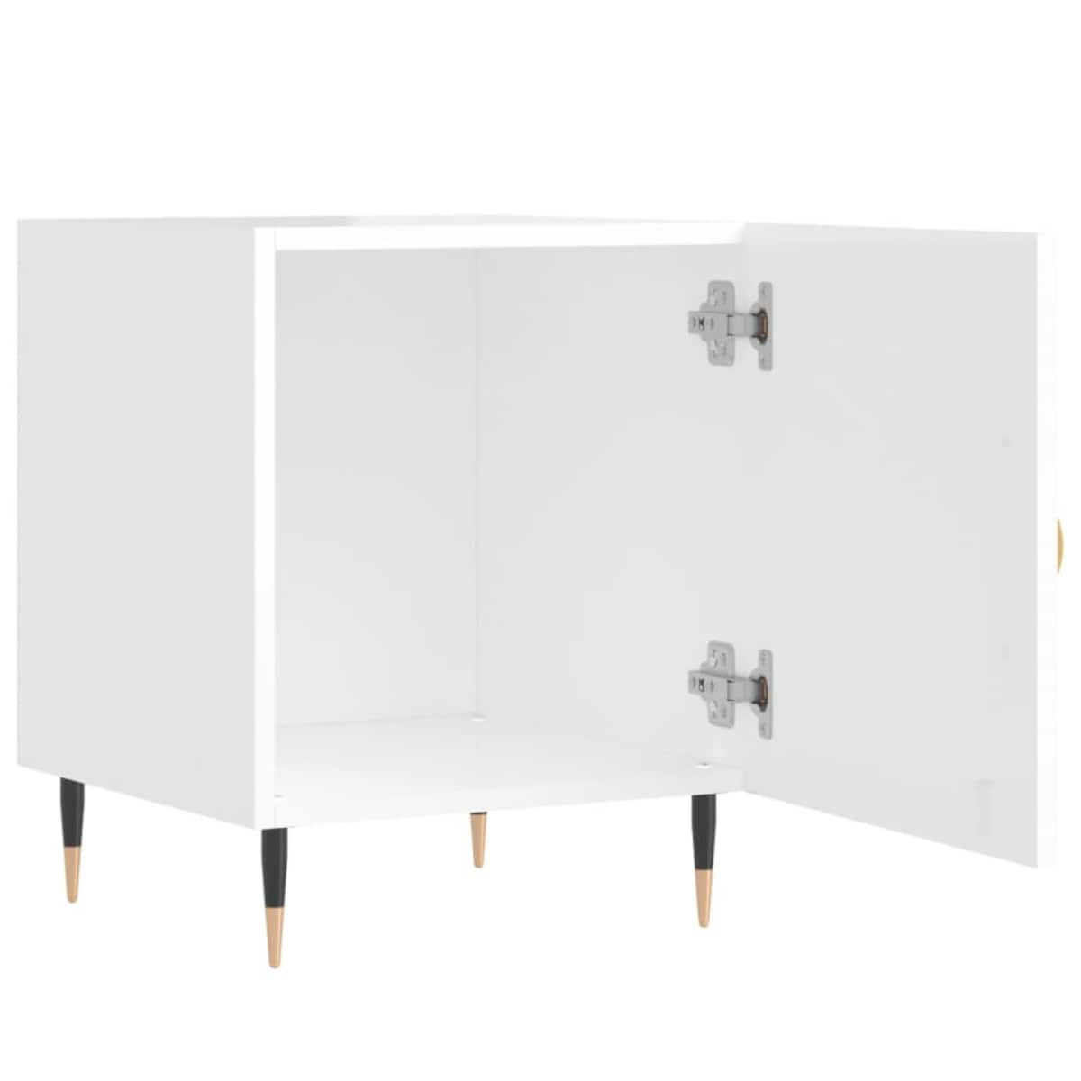 vidaXL Szafki nocne, 2 szt., białe z połyskiem, 40x40x50 cm