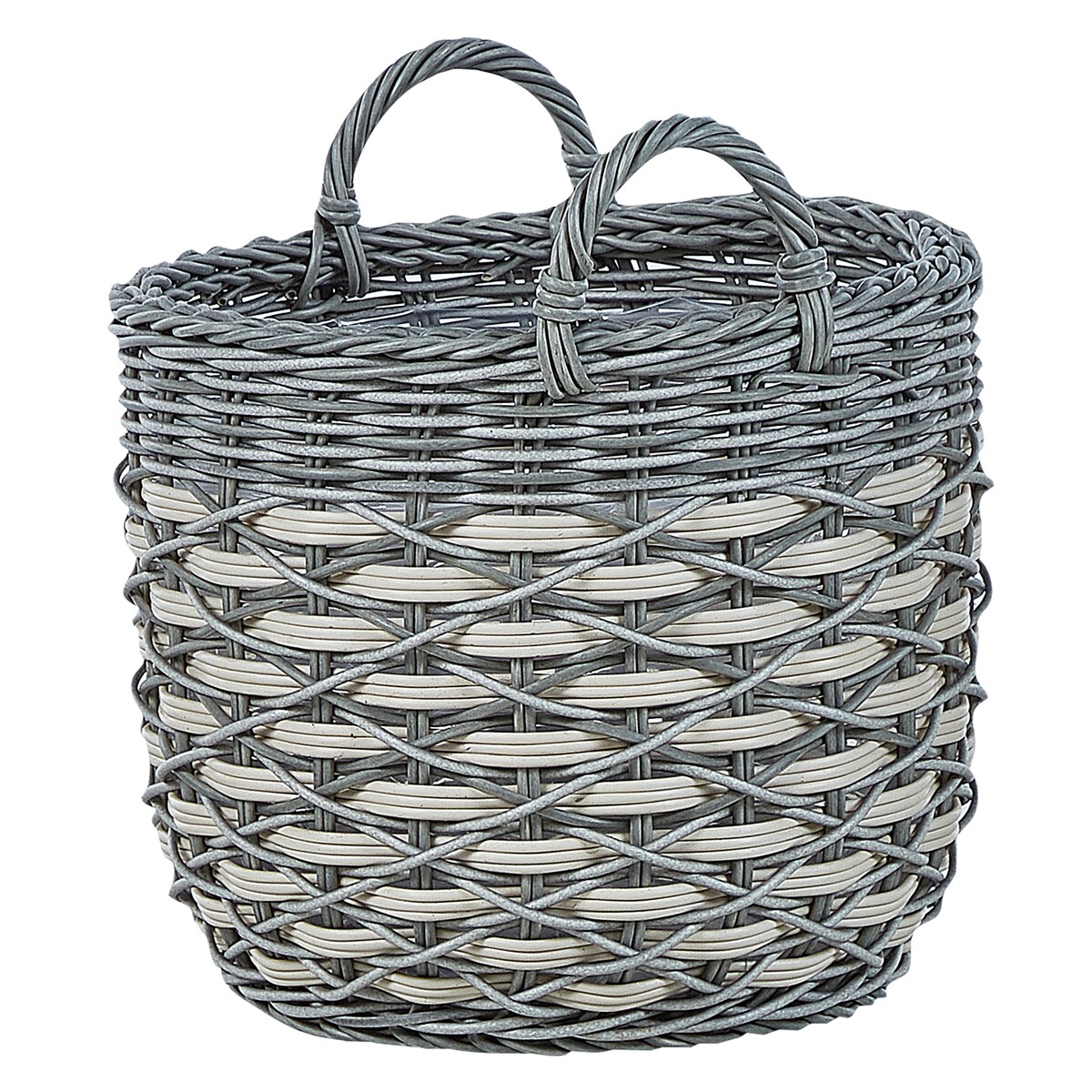 Zestaw 3 koszy na kwiaty GEFIRA 31/39/49 cm Technorattan Szary