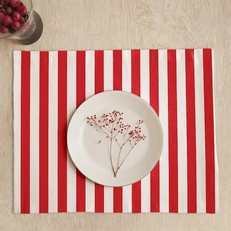 Podkładki świąteczne - czerwone paski - 2 cm
