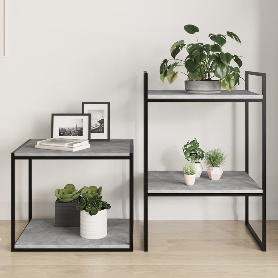 vidaXL Półki na książki, 8 szt., szarość betonu, 40x50x1,5 cm