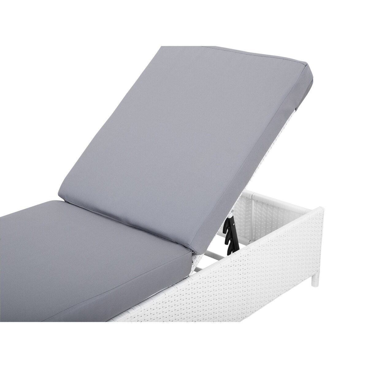 Leżak ogrodowy z technorattanu biały TURIN II