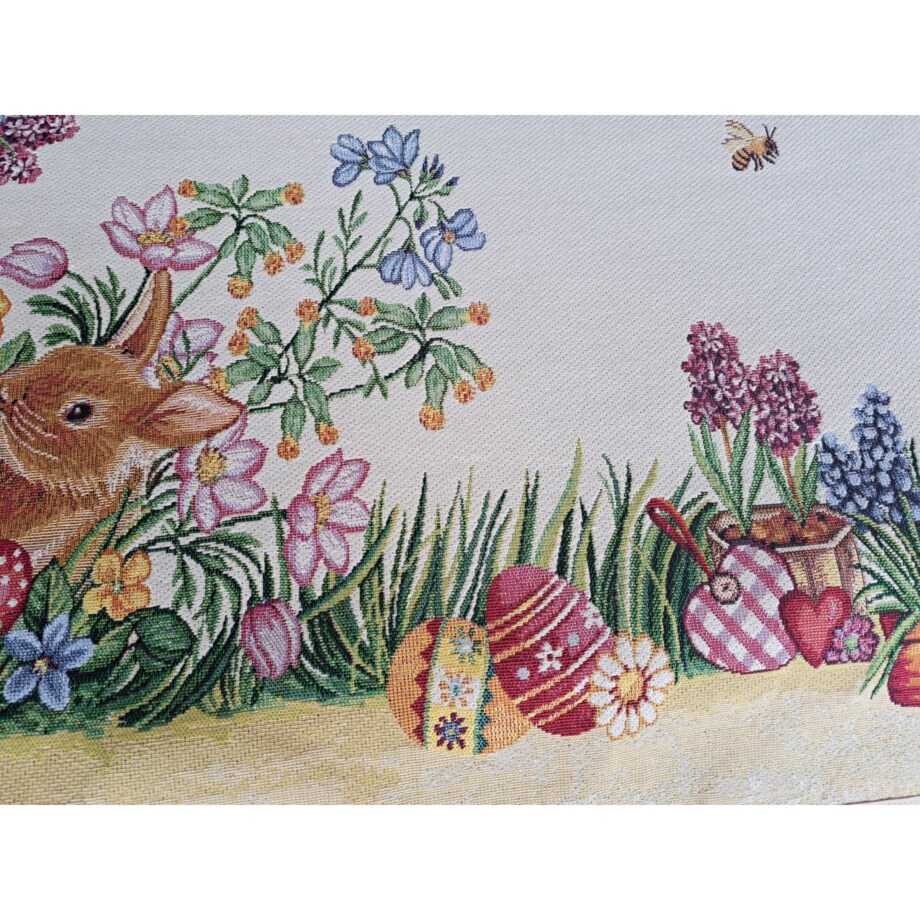 Obrus Wielkanocny 140X140 Cm Na Stół Ozdobny Dekoracyjny Zające