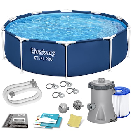 Basen stelażowy ogrodowy rodzinny z pompą 305x76 cm Bestway zestaw 9w1