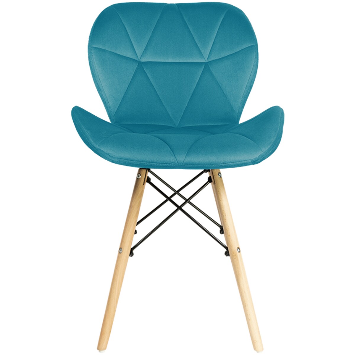 Krzesło tapicerowane welurowe skandynawskie pikowane nowoczesne