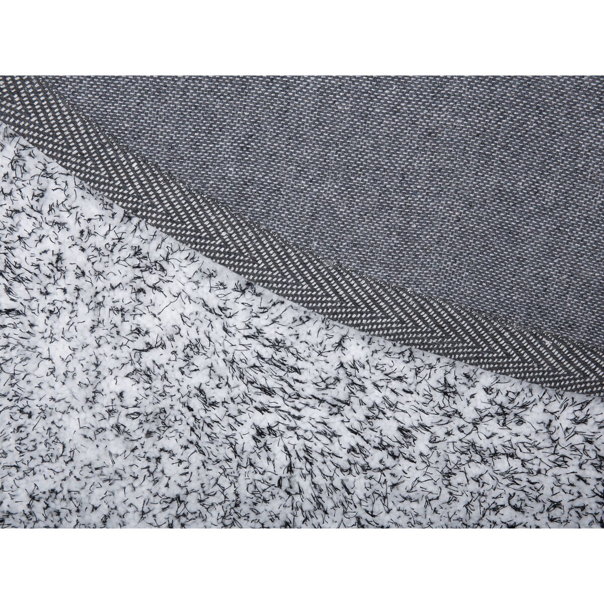 Dywan shaggy okrągły ⌀ 140 cm szary melanż DEMRE