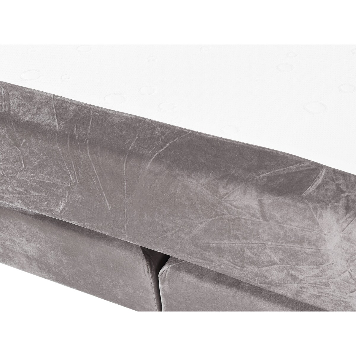 Łóżko kontynentalne welurowe 180 x 200 cm szare MARQUISE