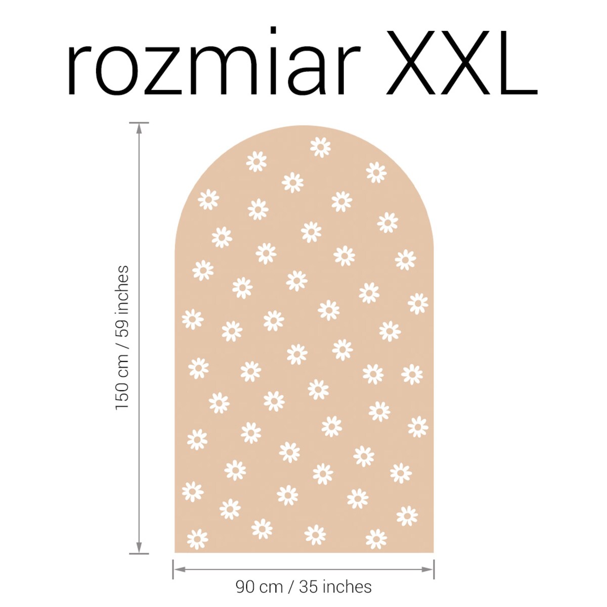 Naklejka na ścianę łuk beżowy - stokrotki XXL