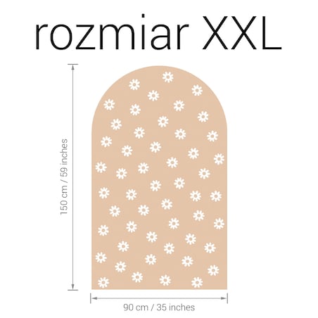 Naklejka na ścianę łuk beżowy - stokrotki XXL