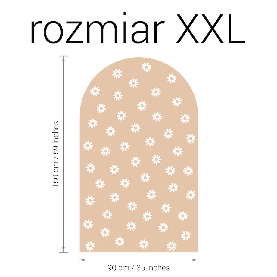 Naklejka na ścianę łuk beżowy - stokrotki XXL