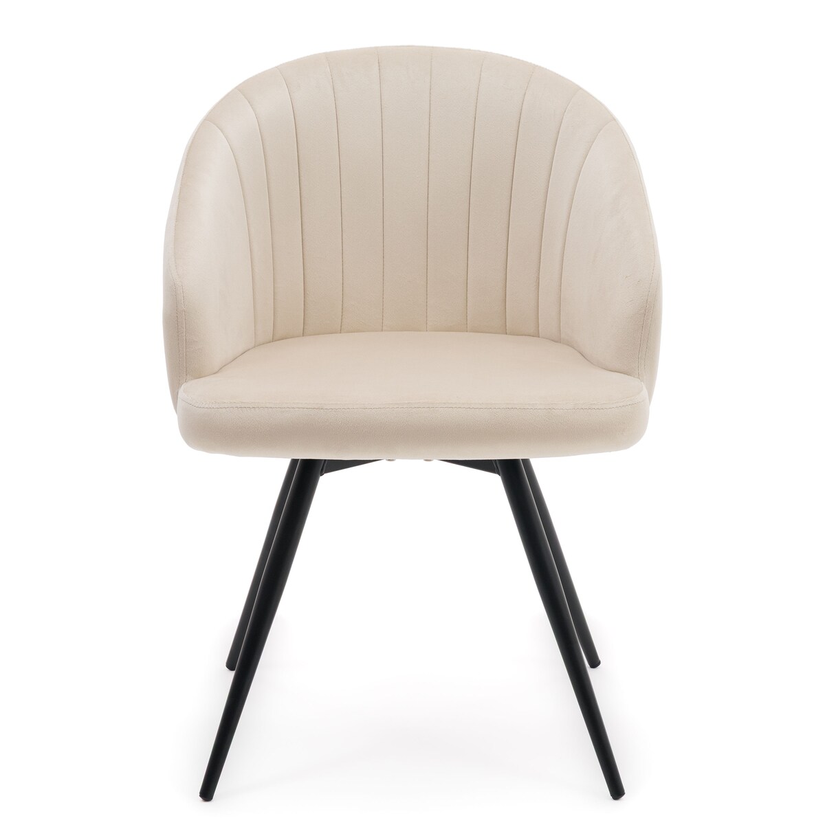 Krzesło tapicerowane obrotowe welurowe do salonu MODENA beżowe