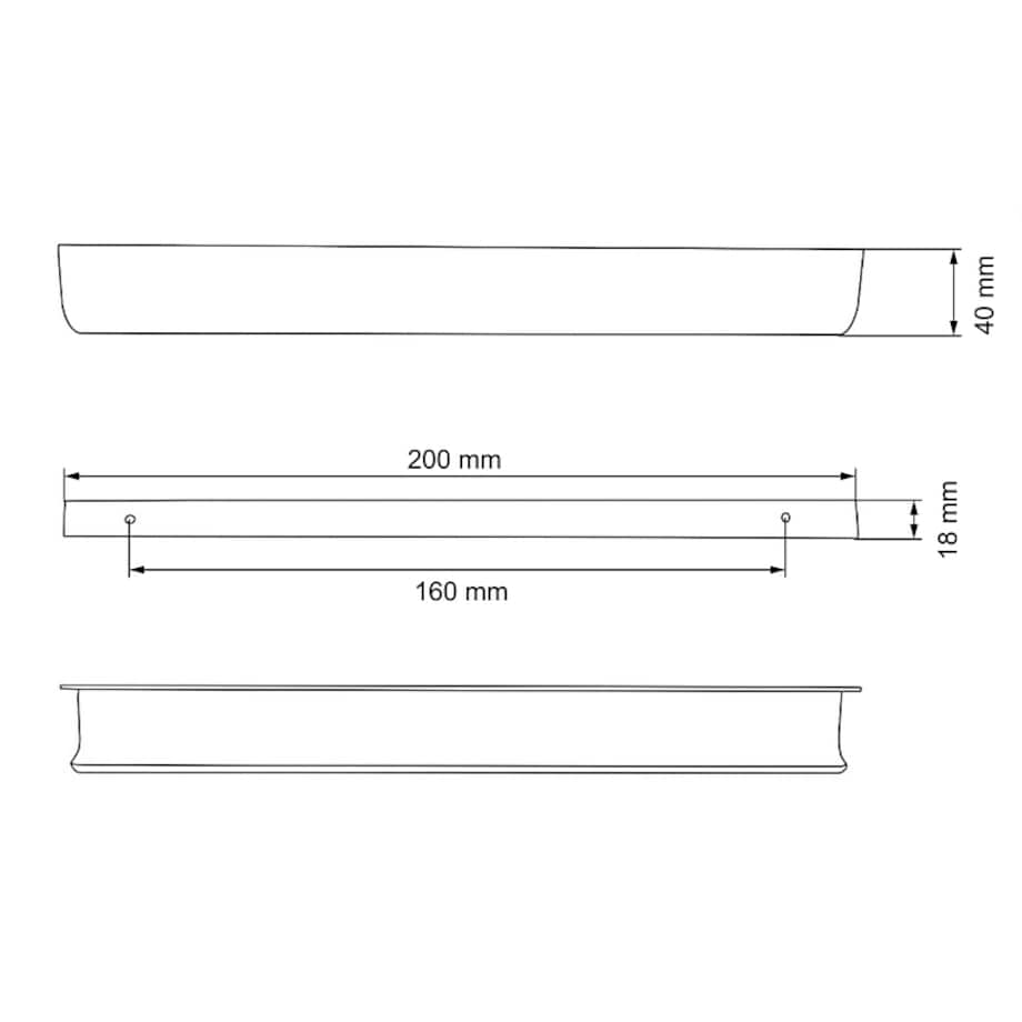 Uchwyt meblowy 160 mm mat krawędziowy złoty loft do mebli szafek i suflad