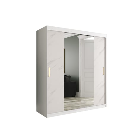 Szafa przesuwna Garderoba MARMUR T1 180 gł. 62 biały