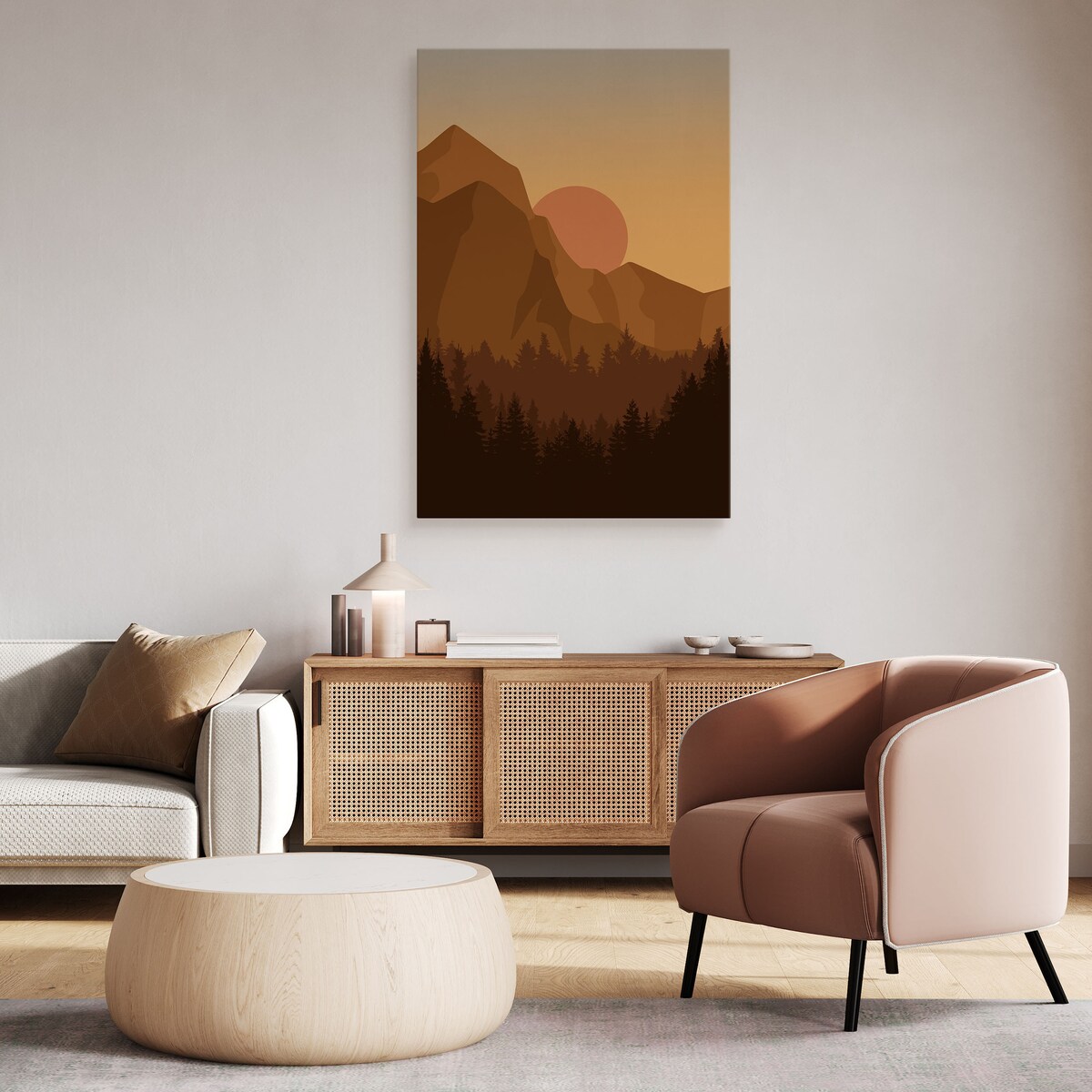 Obraz Krajobraz Boho Zachód Słońca Skały 30x40cm