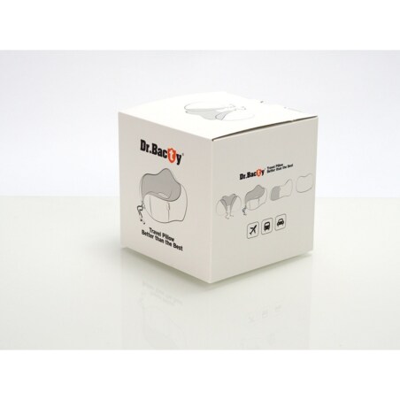 Poduszka podróżna na szyję Dr.Bacty - czarna. Plus zatyczki do uszu i opaska na oczy