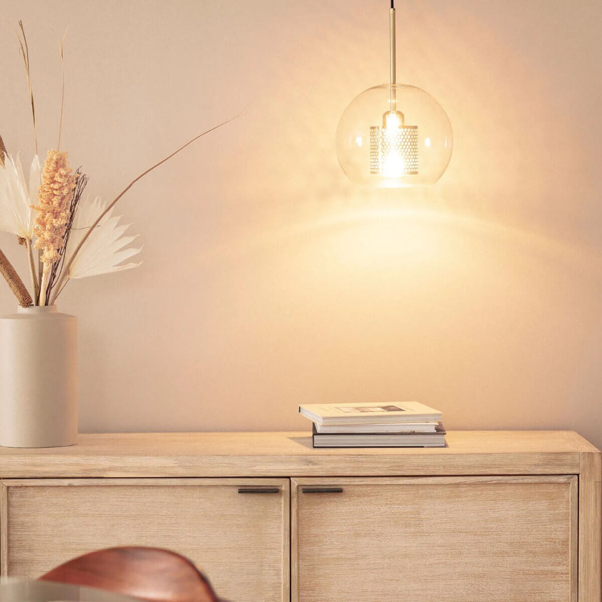 Szklana lampa wisząca Nobile ABR-ZON2-E27 Abruzzo kula złoty przezroczysty