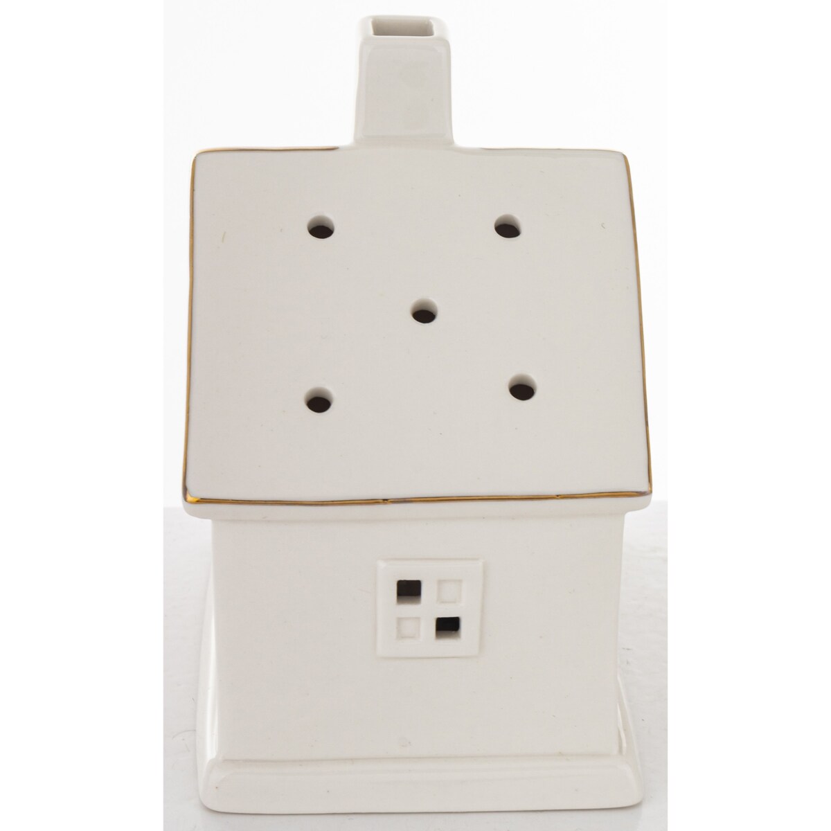 Ceramiczny biały domek LED 13x11,5 cm ADANI - III