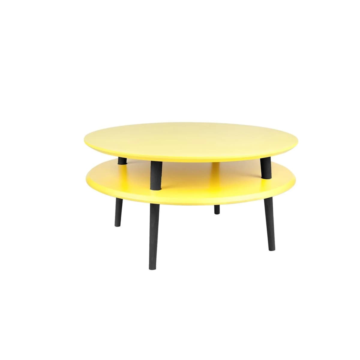 Stolik kawowy UFO Low żółty czarne nogi