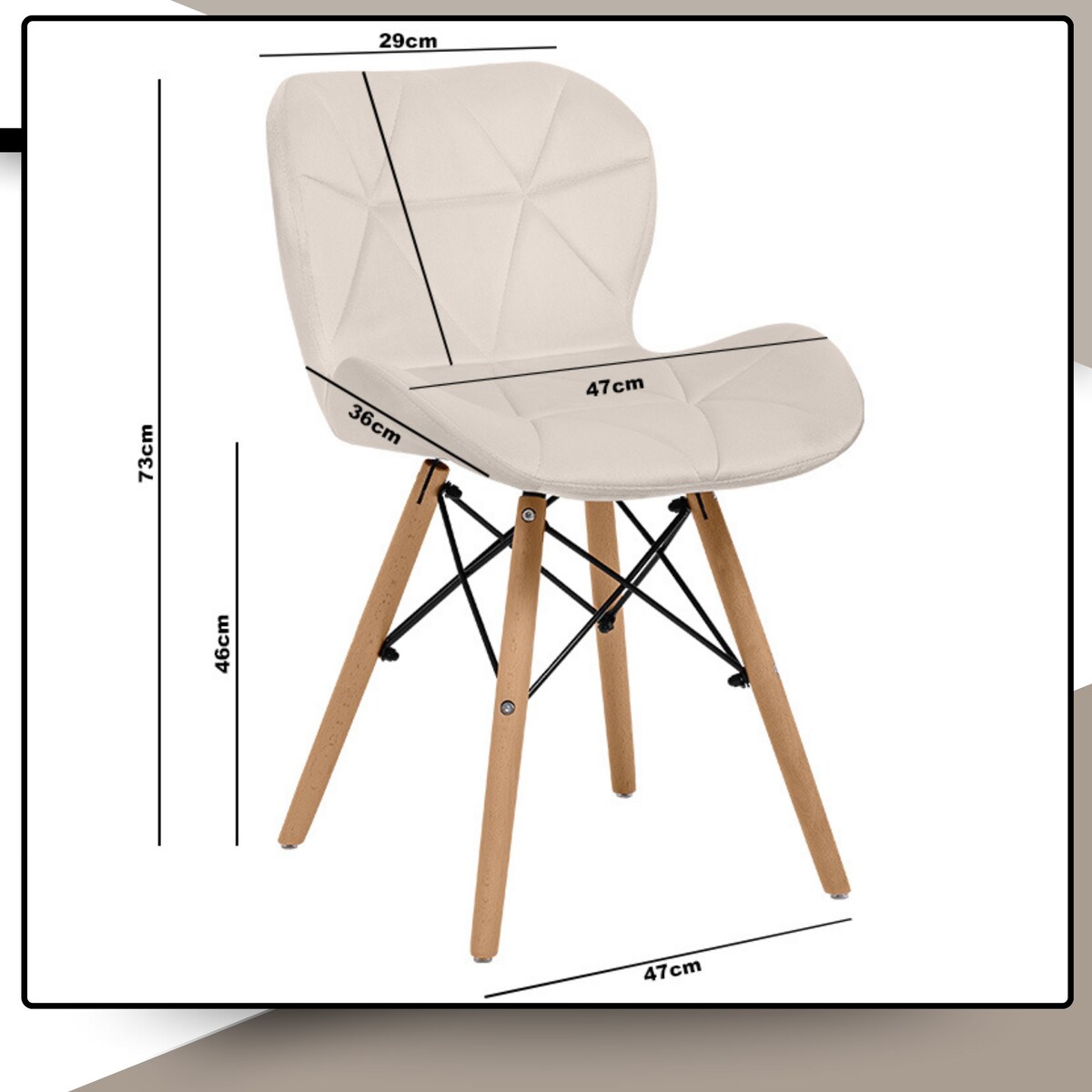 Krzesło Tapicerowane Welurowe Do Jadalni Salonu Pikowane Skandynawskie