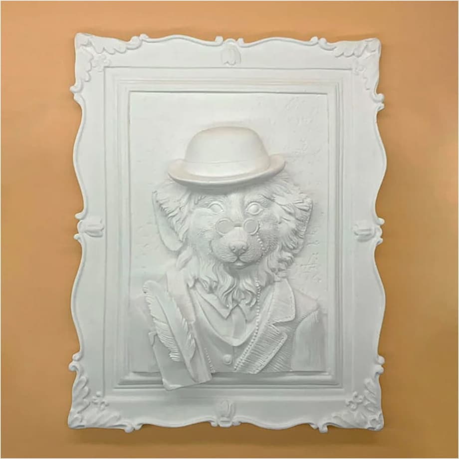 Malowanie 3D - Płaskorzeźba Pies dżentelmen