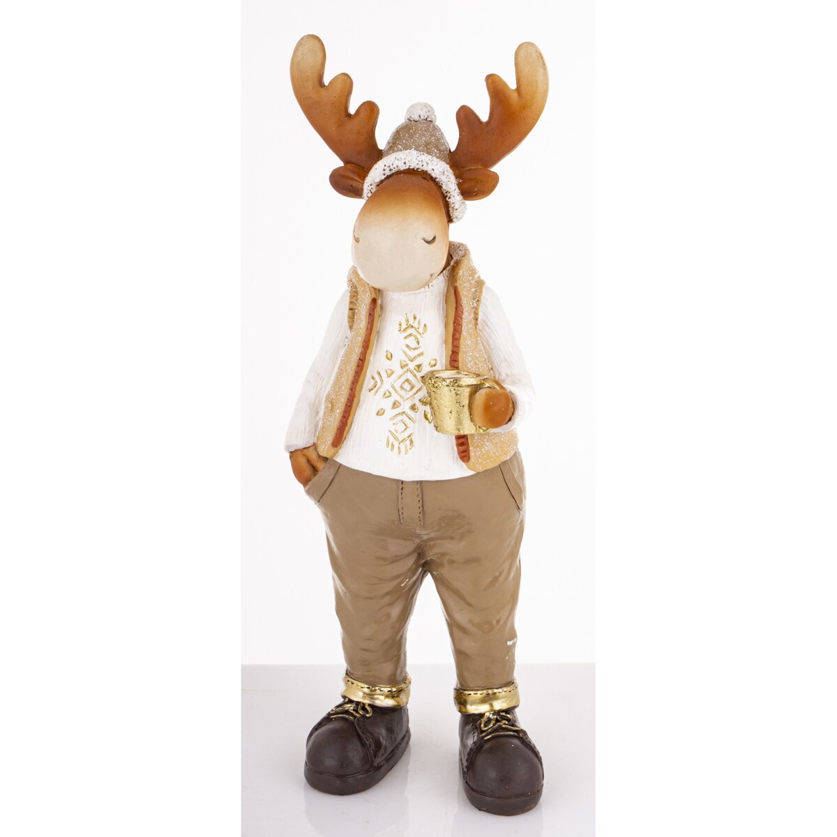 Figurka - łoś 30x10x10 cm ALCE z kawą