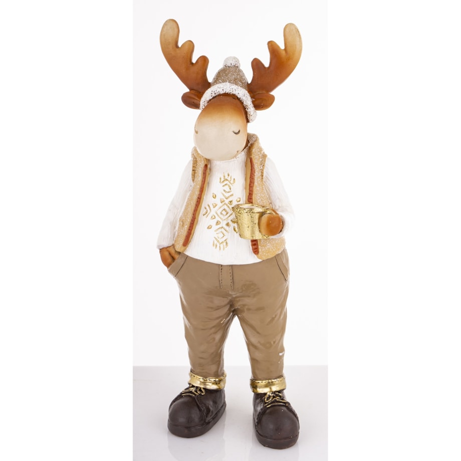 Figurka - łoś 30x10x10 cm ALCE z kawą