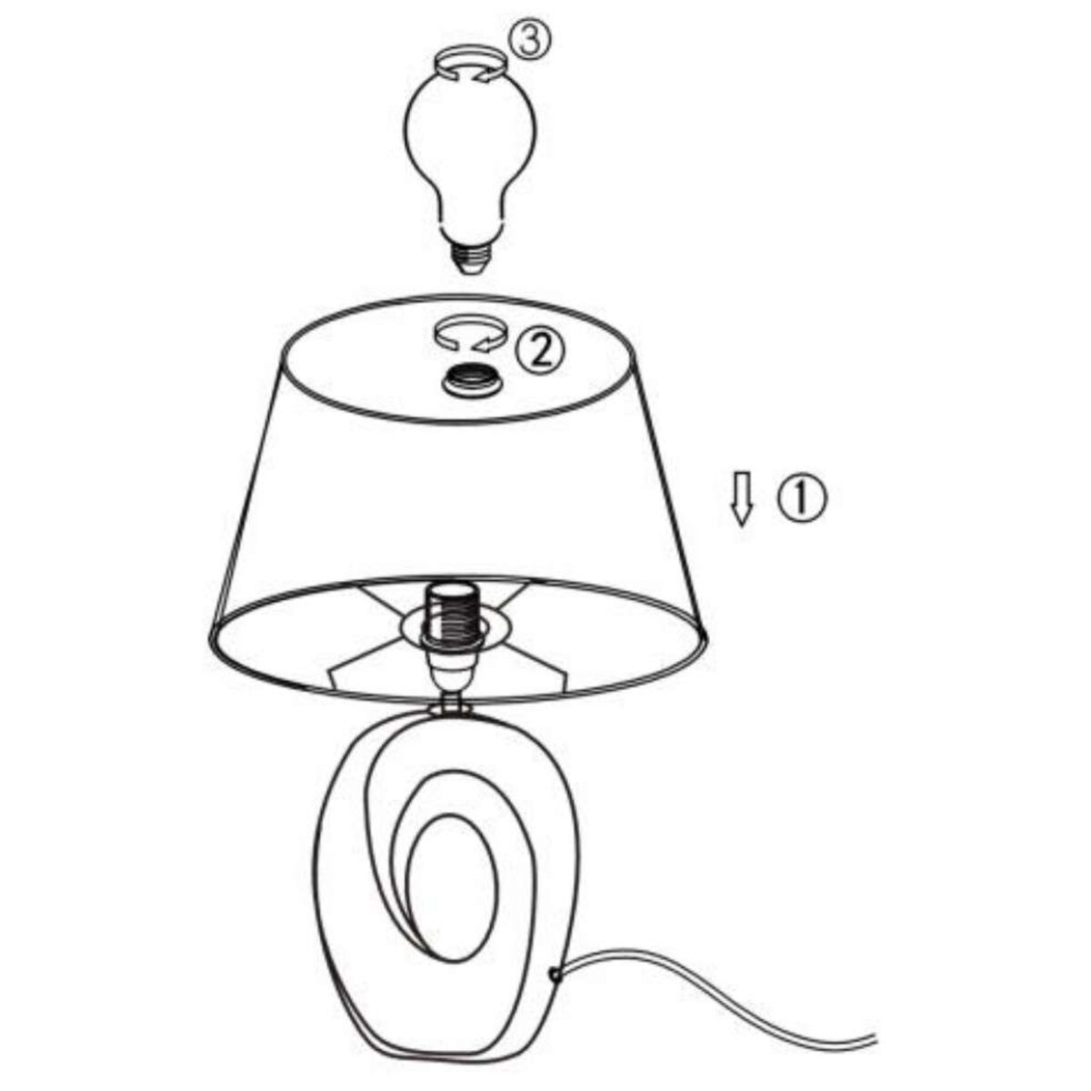 Stojąca LAMPA stołowa TABA R50511079 nocna LAMPKA abażurowa okrągła na biurko czarna złota, RL Light