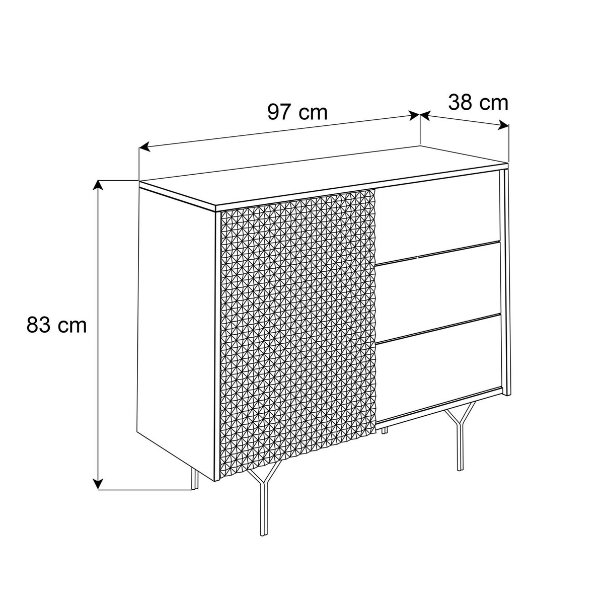 Komoda RICHMOND KSZ97 z szufladami, czarna