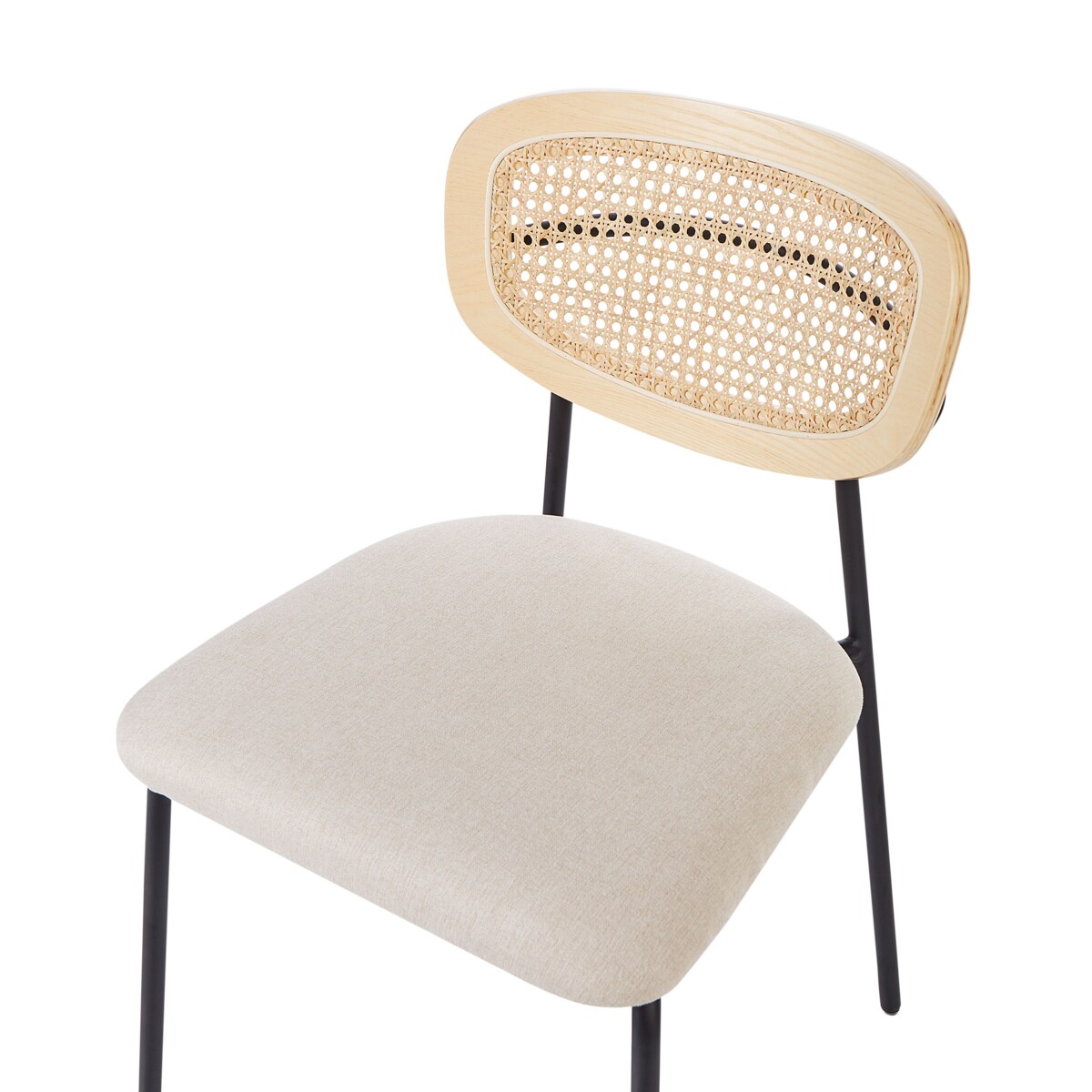 Krzesło do jadalni Zestaw 2 Tkanina Jasnobeżowy MAYETTA