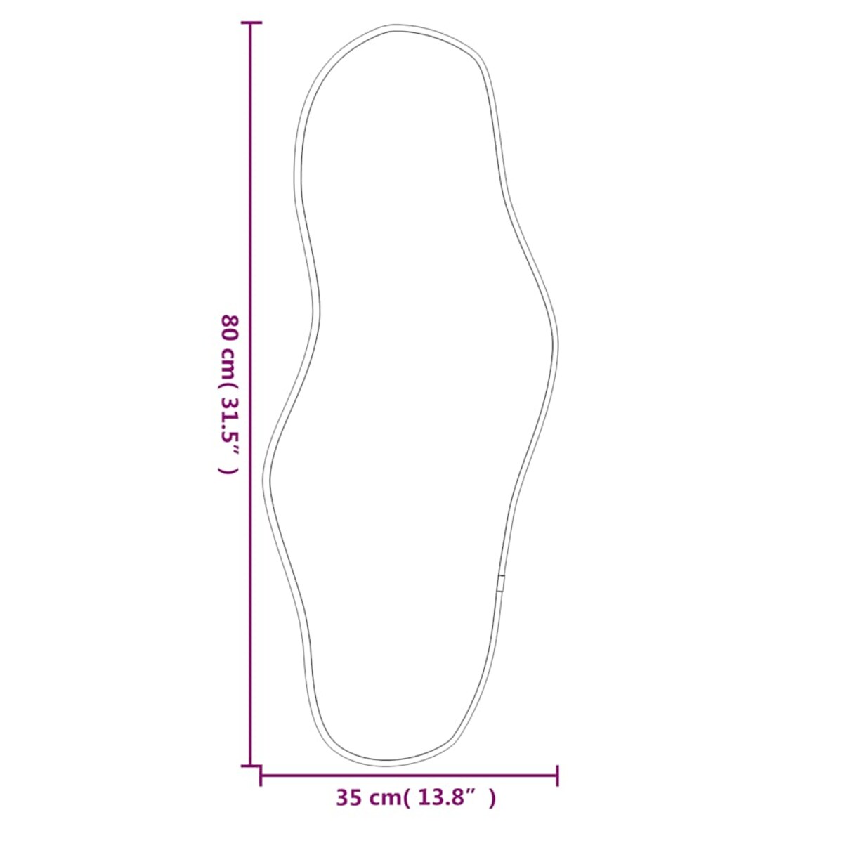 vidaXL Lustro ścienne, srebrne, 80x35 cm